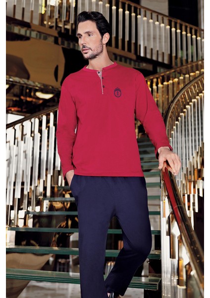 Imaj 8400 Bordo Renk 4 Lü Erkek Pijama Takımı