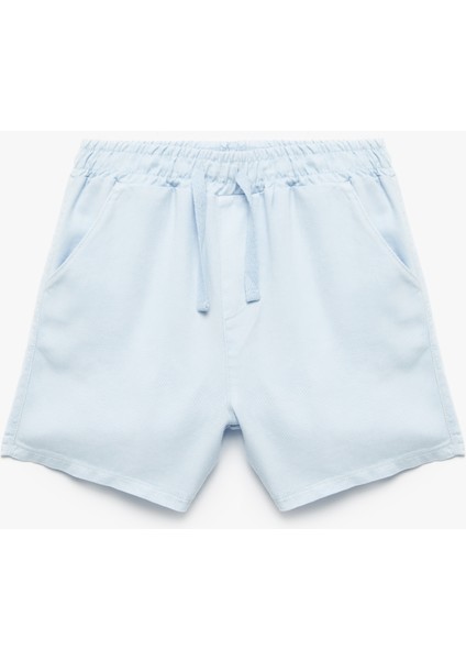 Beli Bağcıklı Cep Detaylı Basic Şort