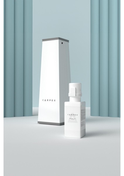 Auramax Pro 1200L Geniş Alan Koku Makinesi Beyaz ve Cute Auramax Koku Kartuşu 250 ML Seti