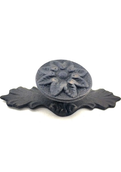 Antika Tarz Dekoratif Pirinç Çiçek Düğme - 29X70 Mm, Oksit