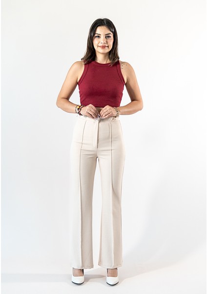 Çimalı Düğmeli Pantolon