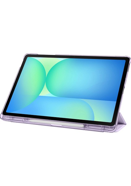 Samsung Galaxy Tab S10 Fe Plus 13.1 Inc (2025) Kalemlikli Standlı Yarı Saydam Hard Pc Kılıf SM-X620