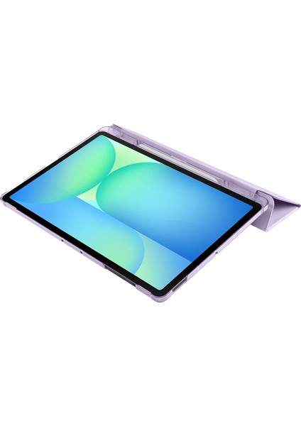 Samsung Galaxy Tab S10 Fe Plus 13.1 Inc (2025) Kalemlikli Standlı Yarı Saydam Hard Pc Kılıf SM-X620