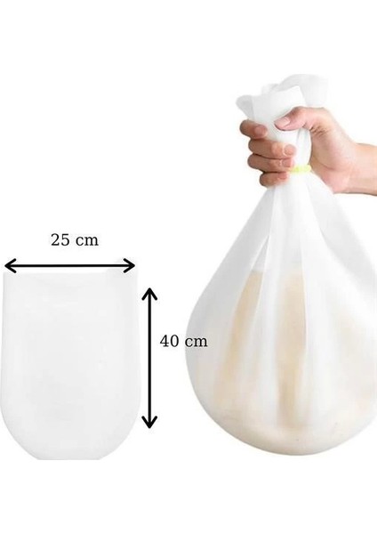 Bfs Büyük Hamur Torbası Silikon Şeffaf Hamur Yoğurma Torbası Ekmek Makarna Mantı Hamuru Kolay