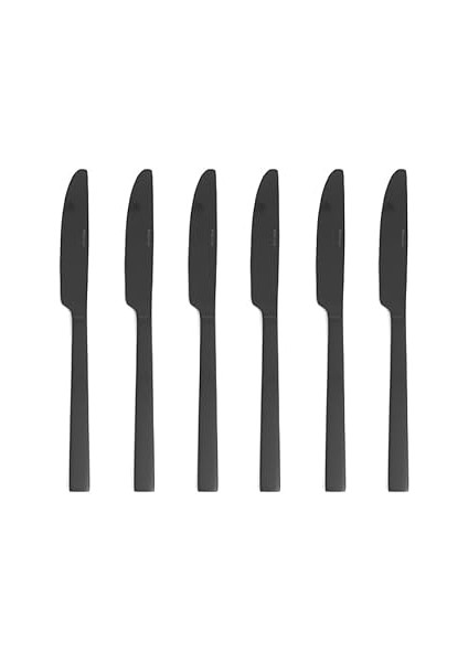 Mat Siyah Tatlı Bıçağı 19 cm 6 Adet