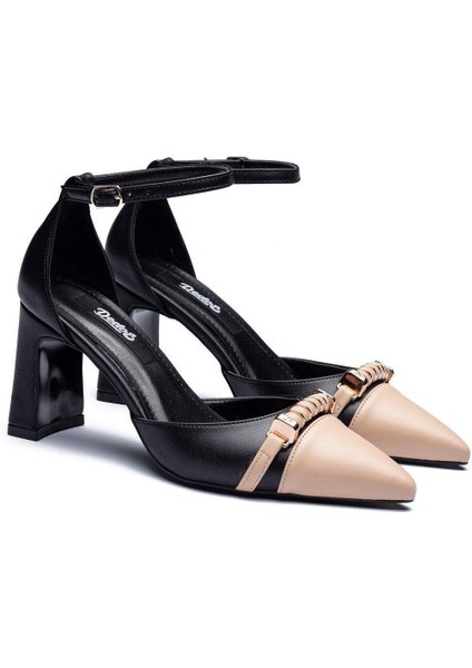 2020 Kadın Stiletto Sivri Burun Bilekten Baglamalı Tokalı Topuklu Ayakkabı