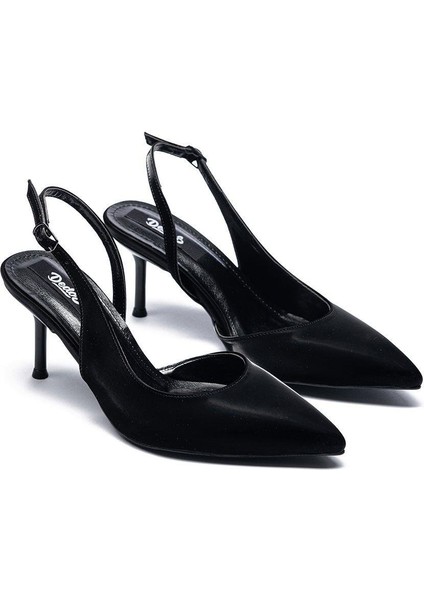 Kadın Stiletto Sivri Burun Bilekten Bağlamalı Ince Topuklu Ayakkabı 235