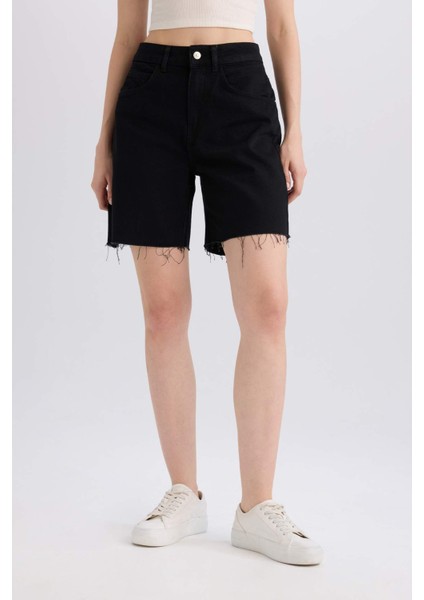 Yüksek Bel Jean Bermuda Şort C2452AX24SM
