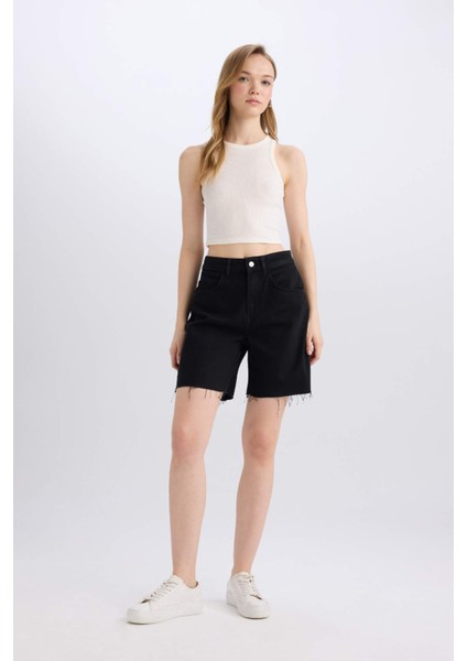 Yüksek Bel Jean Bermuda Şort C2452AX24SM modelleri