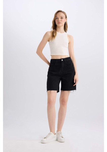 Yüksek Bel Jean Bermuda Şort C2452AX24SM fırsatları