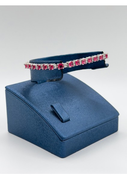 Yakut Taşlı Su Yolu Kadın Gümüş Bileklik fiyatları