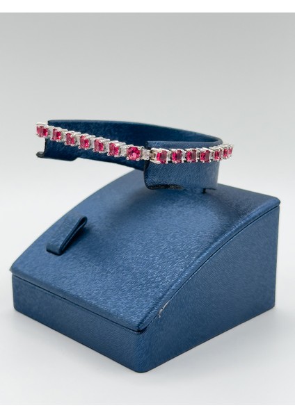 Yakut Taşlı Su Yolu Kadın Gümüş Bileklik modelleri