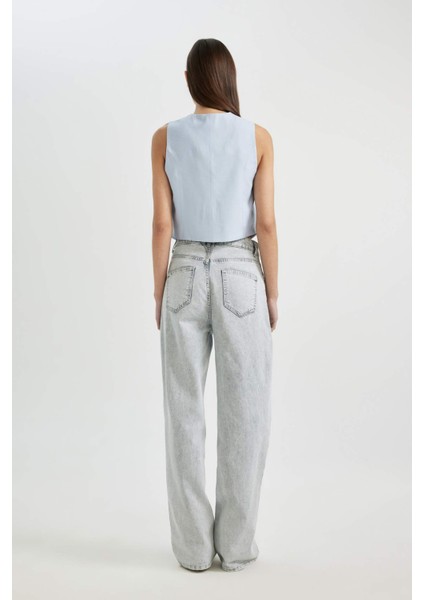 90's Wide Leg Yüksek Bel Geniş Paça Uzun Jean Pantolon B5008AX24SM