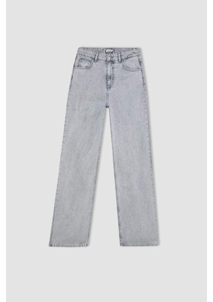 90's Wide Leg Yüksek Bel Geniş Paça Uzun Jean Pantolon B5008AX24SM