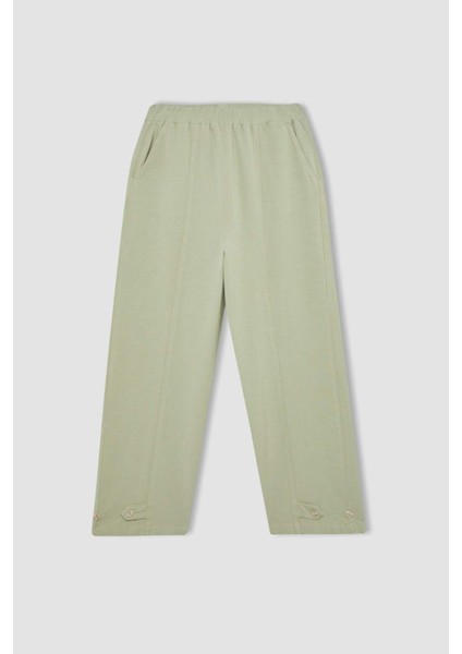 Keten Karışımlı Basic Düz Harem Pantolon B7506AX24SP