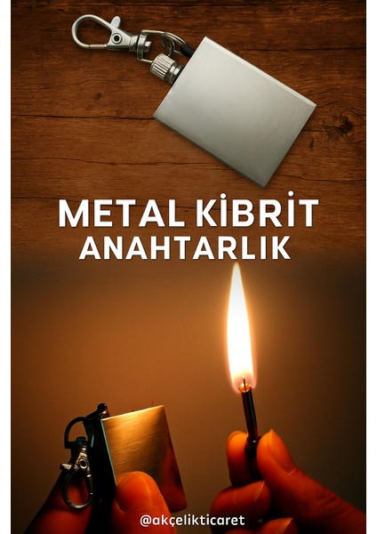 Akçelik Ticaret Metal Kibrit Anahtarlık - Şık ve Kullanışlı
