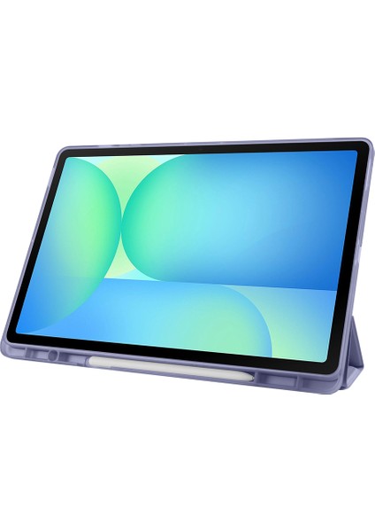 Galaxy Tab S10 Fe Plus SM-X620 Kılıf Tri Folding Kalem Bölmeli Standlı Kılıf Uyandırma Özellikli modelleri