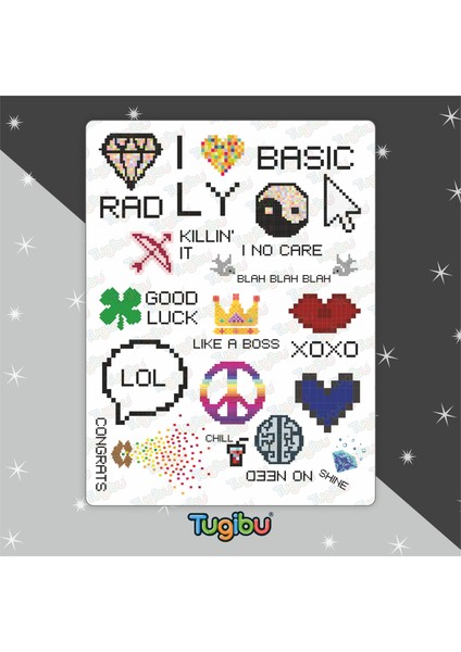 Piksel Figürler Sticker Seti, Piksel Temalı Sticker Seti, 29 Adet Piksel Temalı Etiket modelleri