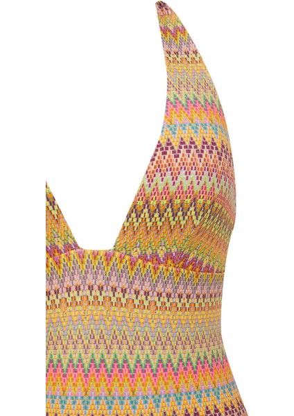 Ayje x DeFacto Boyundan Bağlamalı Desenli Mayo C6158AX24HS