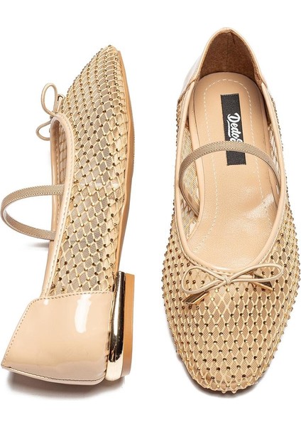 Kadın Boncuklu - Fileli Kemerli Babet Ayakkabı 1700 modelleri