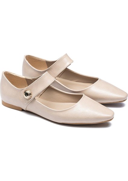 9320 Kadın Kare Burun Cırt Bantlı Babet