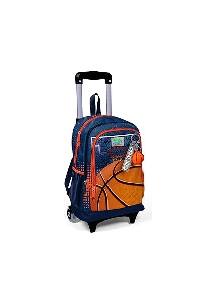 Coral High Işıklı Tekerlekli Turuncu Lacivert Basketbol Çekçek Okul Çantası - Erkek