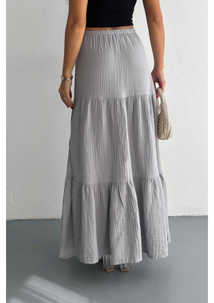 Müslin Kumaş Rahat Maxi Boy Etek