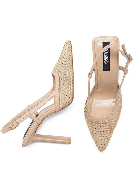 Kadın Sivri Burun Yüksek Topuklu Taşlı Dantel Ayakkabı 510 fırsatları