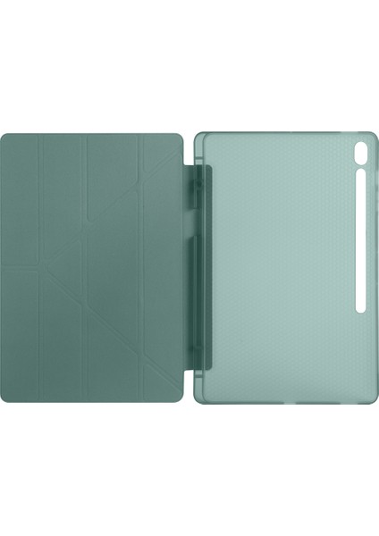 Galaxy Tab S10 Fe Plus SM-X620 Kılıf Tri Folding Kalem Bölmeli Standlı Kılıf Uyandırma Özellikli modelleri