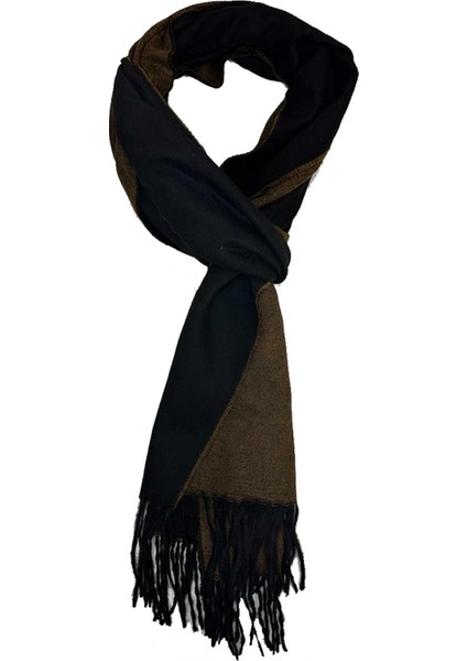 Siyah - Kahve Çift Taraflı Erkek Kaşkol K631