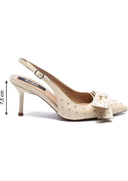 Kadın Stiletto Sivri Burun Arkası Açık Zımba Detaylı Topuklu Ayakkabı 260 modelleri