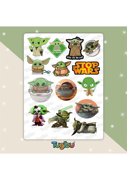 Yoda Sticker Seti, Baby Yoda Sticker Seti, 41 Adet Yoda Etiket fiyatları