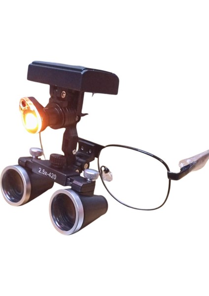 Hiperlupa LT665 Siyah Ince Çerçeve 2.5x Küçük Loupe Gözlük 5W LED Işıklı Büyüteç Gözlük