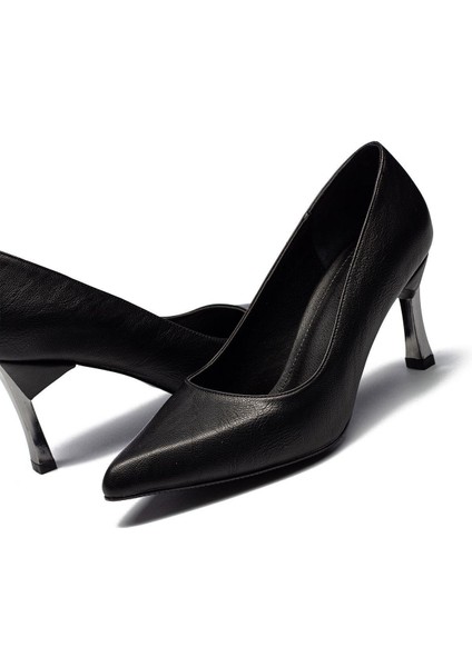 Kadın Sivri Kırışık Royal Kalın Yüksek Topuklu Stiletto Ayakkabı 225 fiyatları