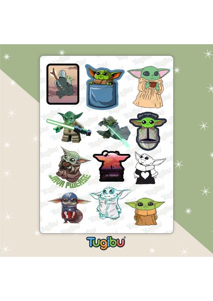 Yoda Sticker Seti, Baby Yoda Sticker Seti, 41 Adet Yoda Etiket fırsatları