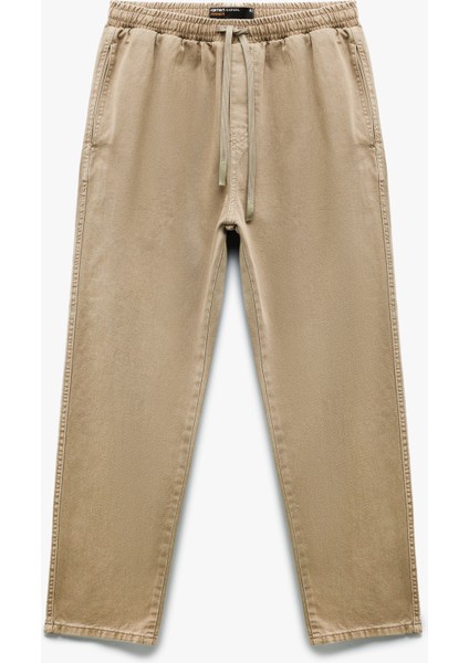 Cep Detaylı Pamuklu Straight Fit Beli Bağcıklı Gabardin Pantolon modelleri