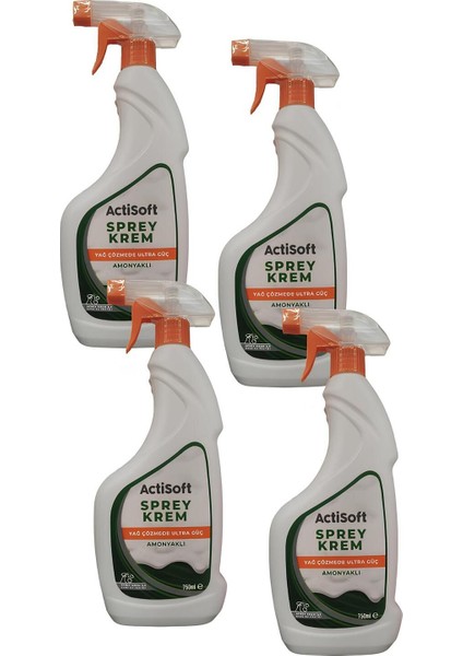 Amonyaklı Yağ Çözücü Sprey Krem 4 Adet x 750 ml fiyatları