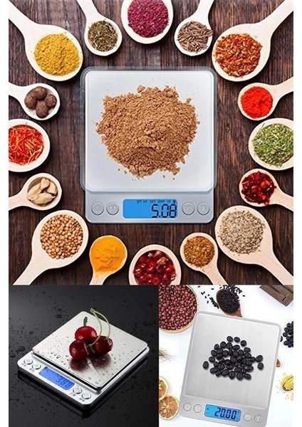 Bfs Dijital Hassas Mutfak Terazisi Hassas Tartı 2000 Gr/01 gr Hassasiyet