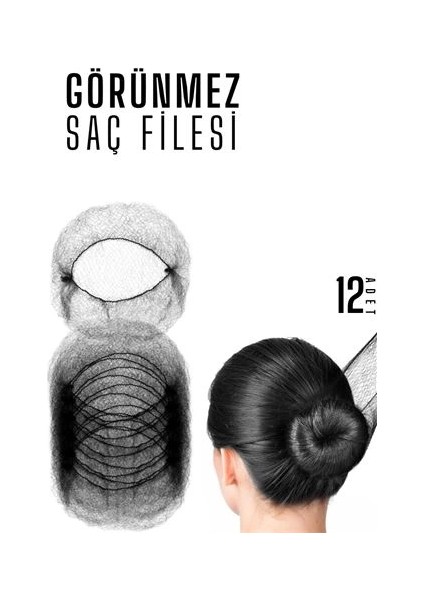 Bfs Siyah Saç Filesi Görünmez 12 Adet