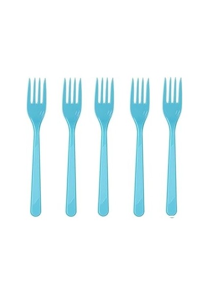 Plastik Mavi Çatal 25'li