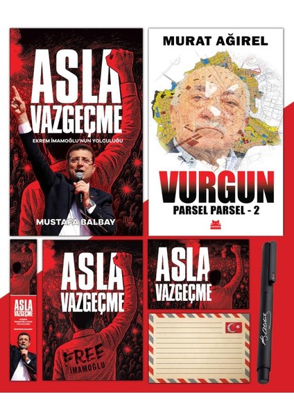 Asla Vazgeçme - Ayraç - Kartpostal - Poster - Vurgun - Parsel Parsel 2 - Atatürk Imza Baskılı Kalem
