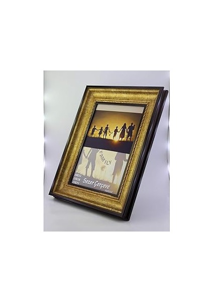 Sezer ÇERÇEVE-13X18 cm Altin Siyah Renkli Eskitme Dekoratif Konsol Fotoğraf Çerçevesi