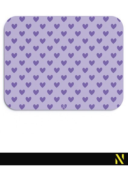 Mor Renkli Kalpli Desenli Ergonomik Mouse Pad - 23 cm x 19 cm - Kaydırmaz Taban Ev ve Ofis Kullanımı Fare Altlığı Mousepad