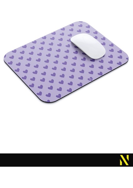 Mor Renkli Kalpli Desenli Ergonomik Mouse Pad - 23 cm x 19 cm - Kaydırmaz Taban Ev ve Ofis Kullanımı Fare Altlığı Mousepad modelleri