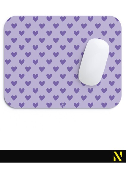 Mor Renkli Kalpli Desenli Ergonomik Mouse Pad - 23 cm x 19 cm - Kaydırmaz Taban Ev ve Ofis Kullanımı Fare Altlığı Mousepad fırsatları