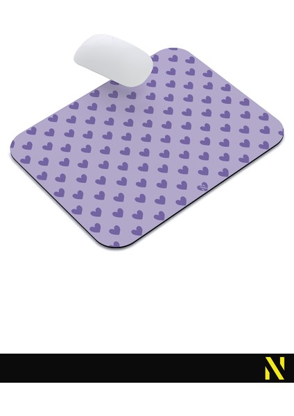 Mor Renkli Kalpli Desenli Ergonomik Mouse Pad - 23 cm x 19 cm - Kaydırmaz Taban Ev ve Ofis Kullanımı Fare Altlığı Mousepad indirimleri