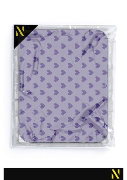 Mor Renkli Kalpli Desenli Ergonomik Mouse Pad - 23 cm x 19 cm - Kaydırmaz Taban Ev ve Ofis Kullanımı Fare Altlığı Mousepad