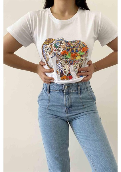 Elephant Bisiklet Yaka Tişört