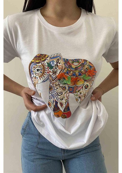 Elephant Bisiklet Yaka Tişört