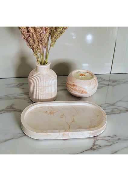 Ev Dekoru & Bebek Pampas Vazo, Tepsi ve Mum Seti fırsatları
